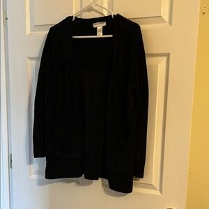 Women's SweaterLadies Alfred Dunner Small (runs lg)Black Chenille Cardigan